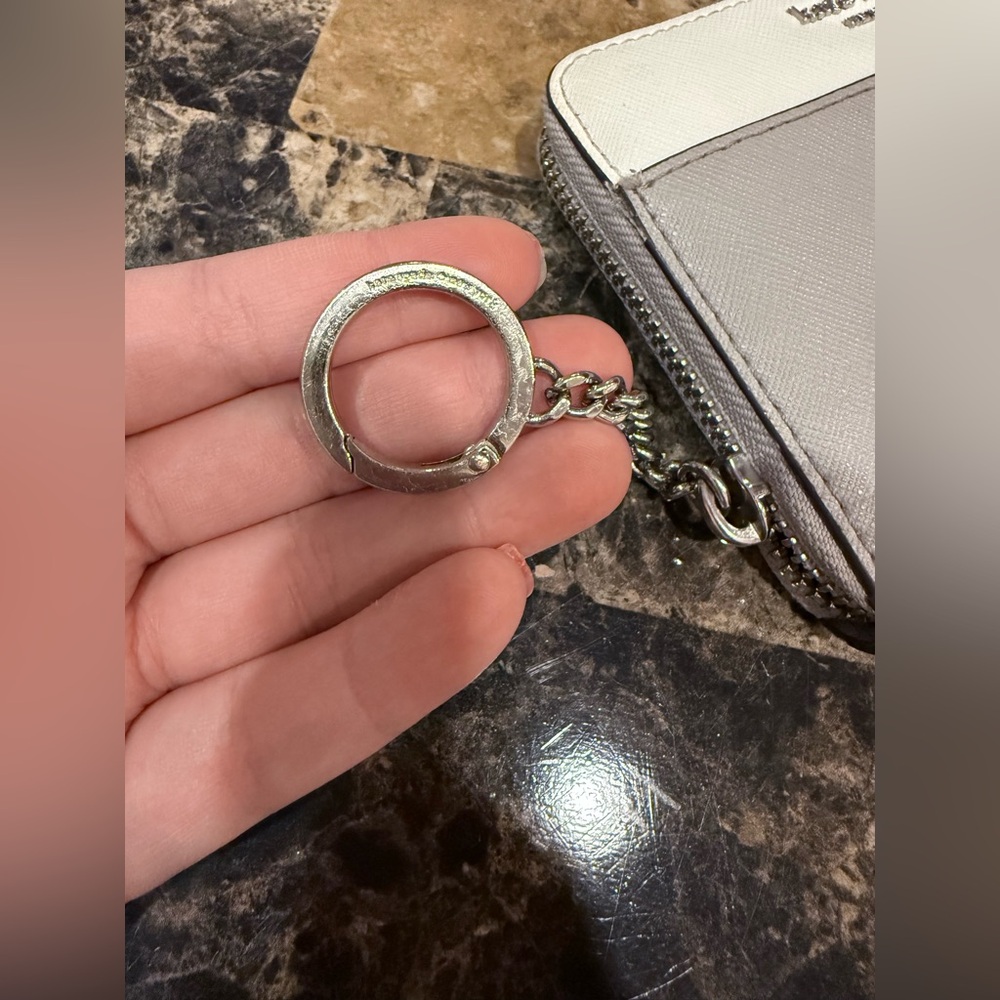 Kate Spade Staci Small Colorblock Zip Around Wallet – Parchment/Grey - Picture 14 of 16